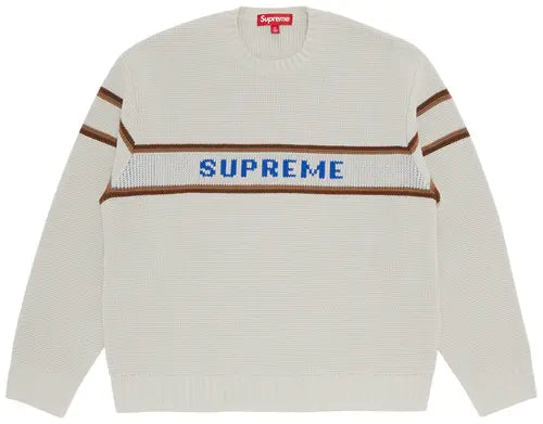 SUPREME CHEST STRIPE SWEATER (STONE)