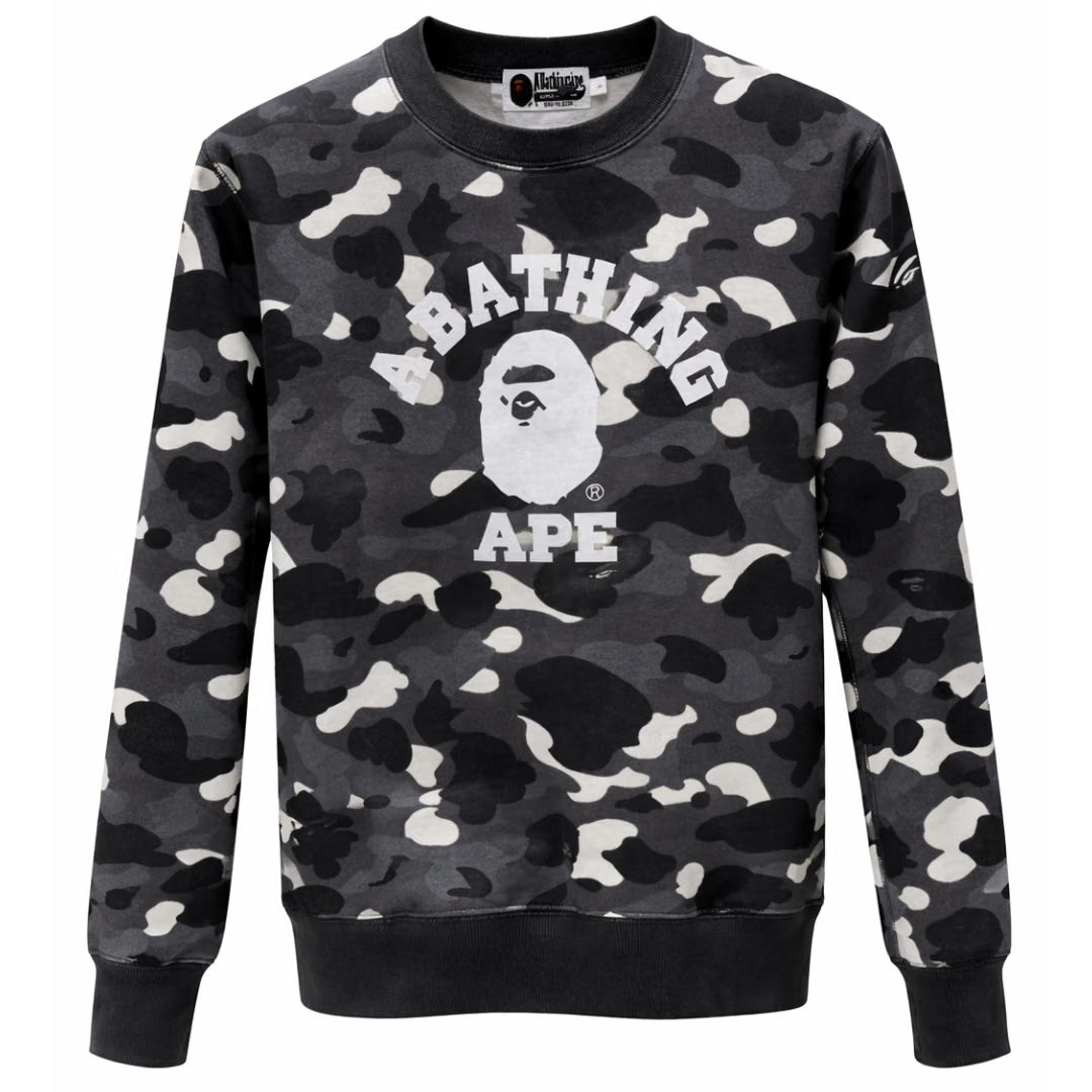 BAPE GLOW IN THE DARK SWEATSHIRT CAMO BLACK WHITE