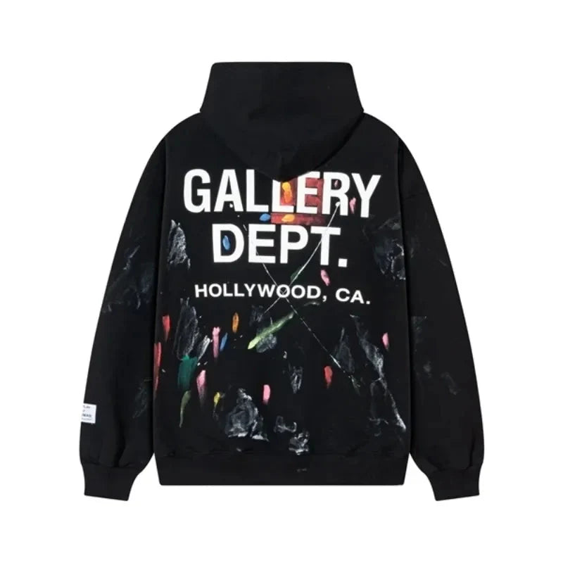GALLERY DEPT. PAINT SPLATTER HOODIE BLACK