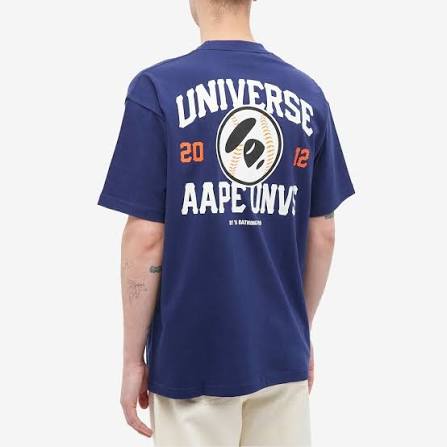 AAPE STREET BASEBALL UNIVERSE TEE NAVY